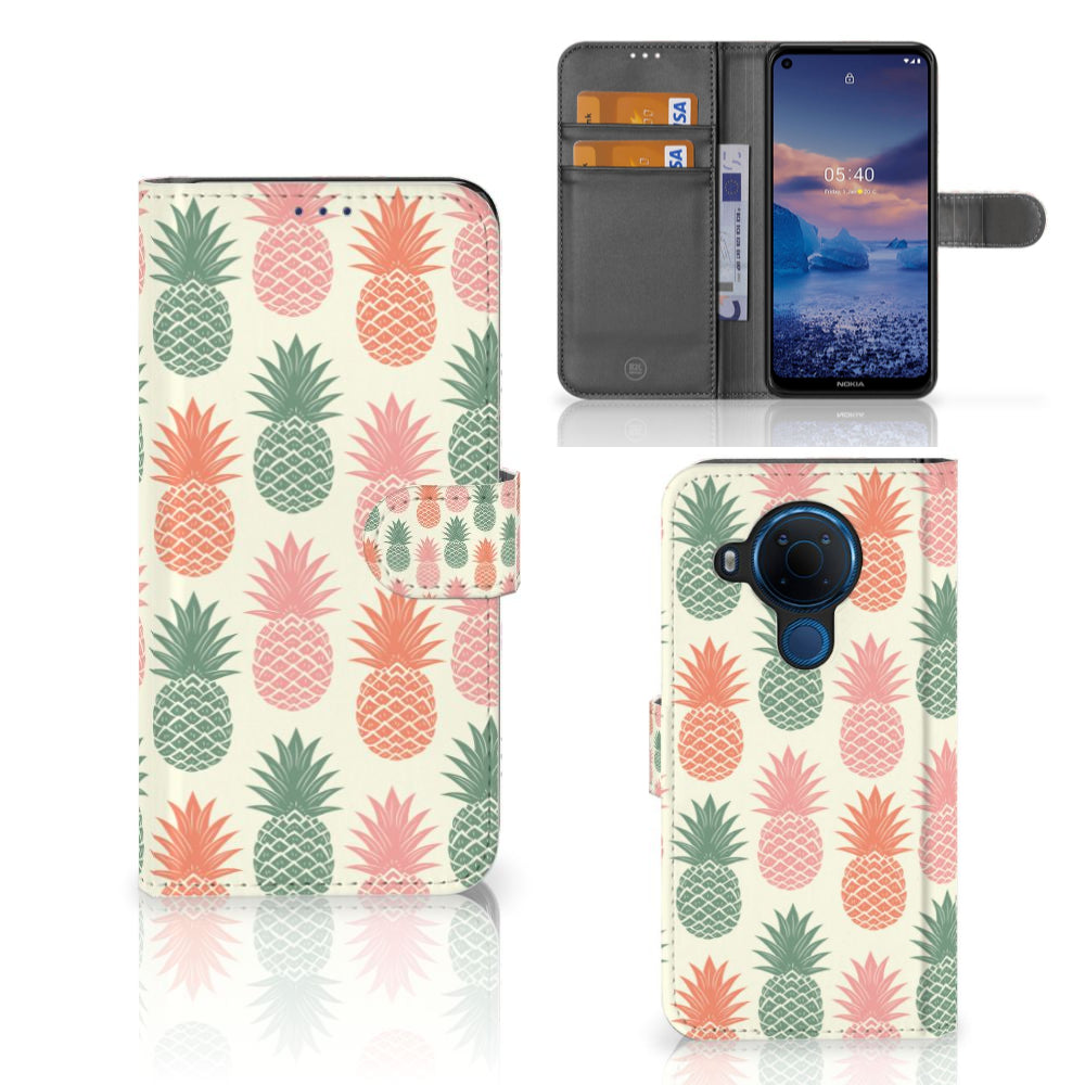 Nokia 5.4 Book Cover Ananas