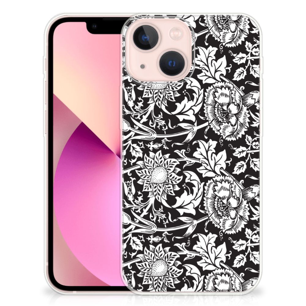 iPhone 13 mini TPU Case Black Flowers