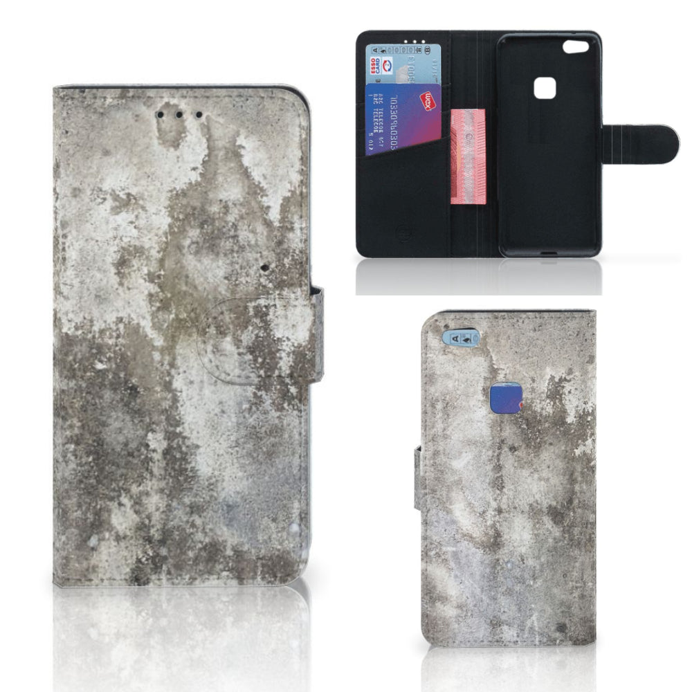 Huawei P10 Lite Bookcase Beton Print