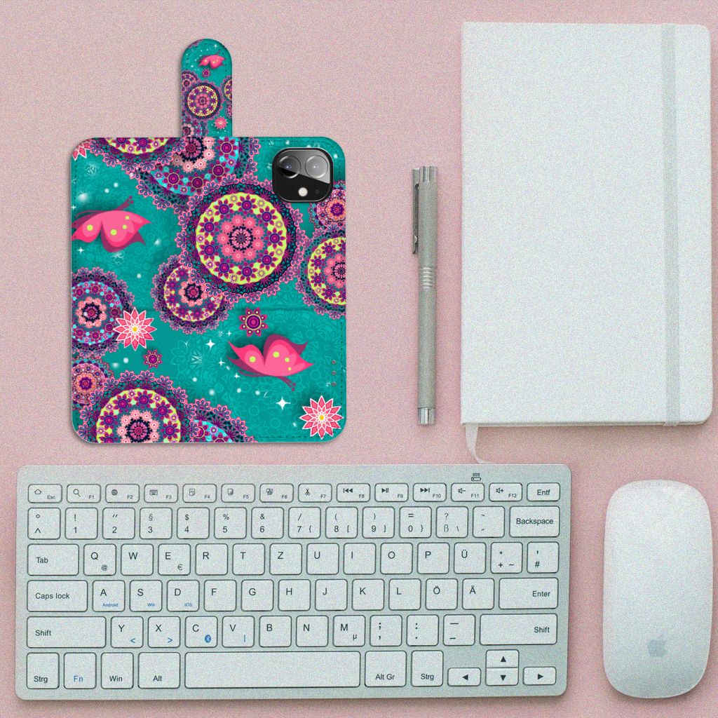 Apple iPhone 12 Mini Hoesje Cirkels en Vlinders