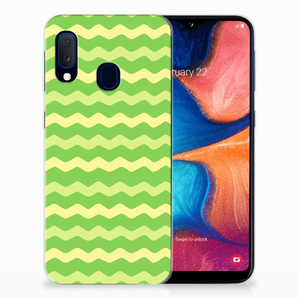 Samsung Galaxy A20e TPU bumper Waves Green