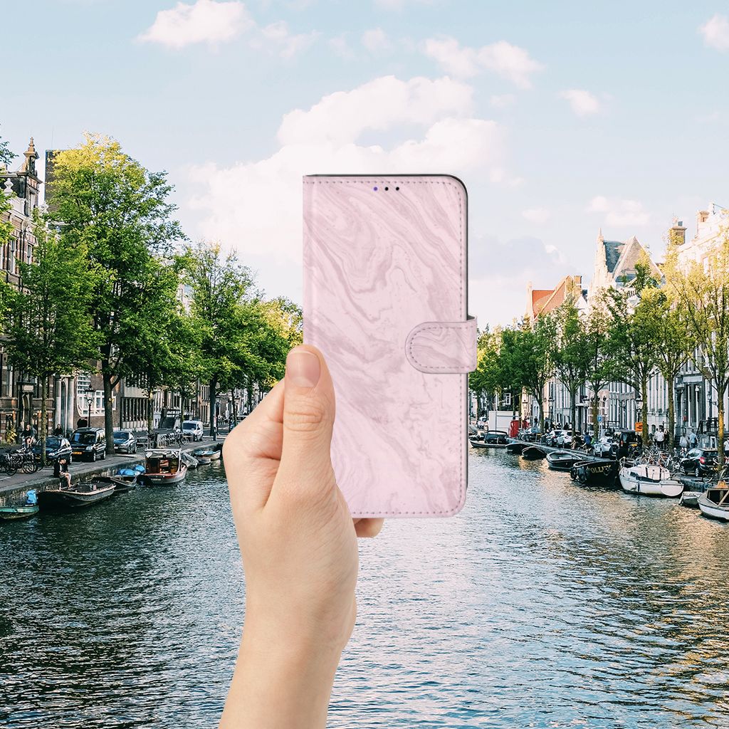 Samsung Galaxy A22 5G Bookcase Marble Pink - Origineel Cadeau Vriendin
