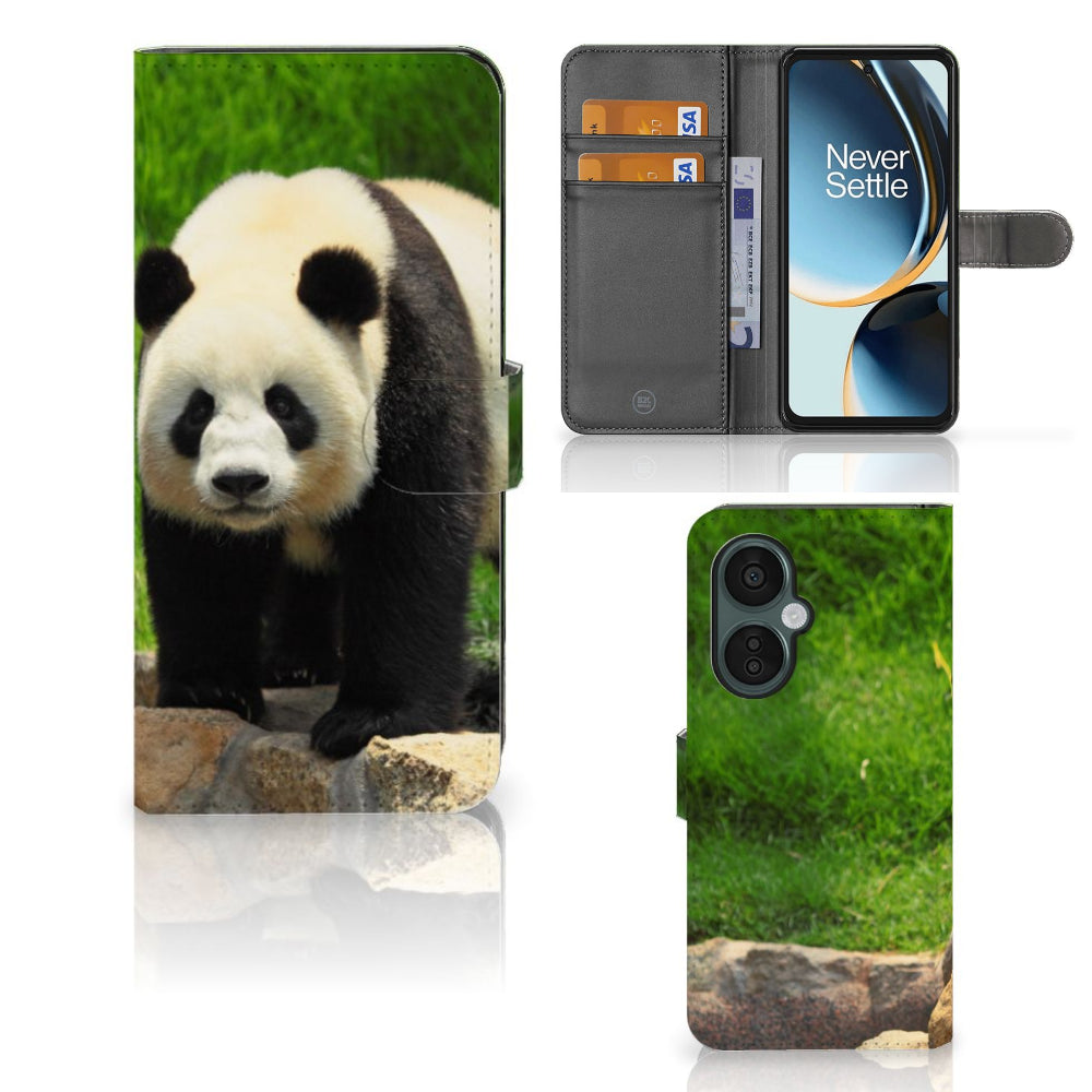 OnePlus Nord CE 3 Lite Telefoonhoesje met Pasjes Panda