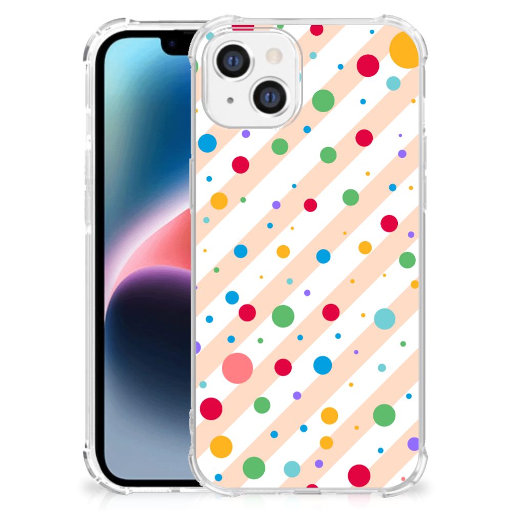 Apple iPhone 14 Plus Doorzichtige Silicone Hoesje Dots