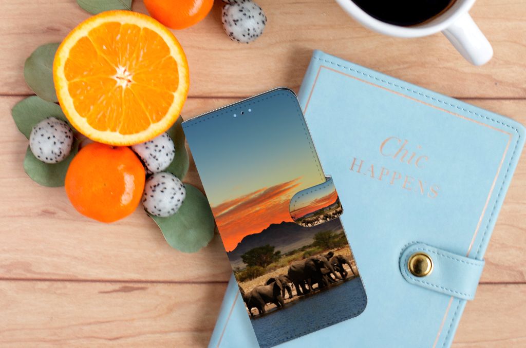 OPPO Reno8 Pro Telefoonhoesje met Pasjes Olifanten