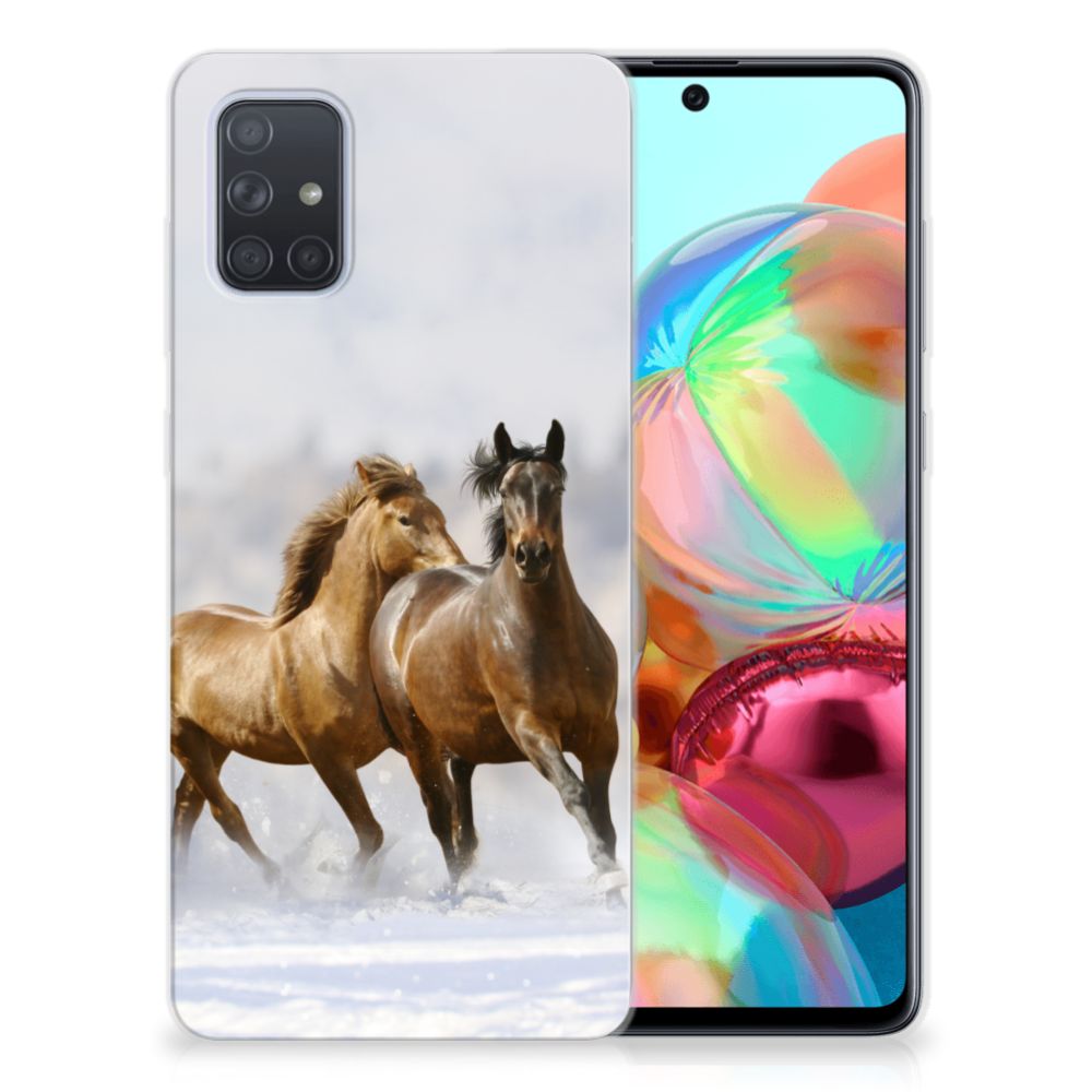 Samsung Galaxy A71 TPU Hoesje Paarden