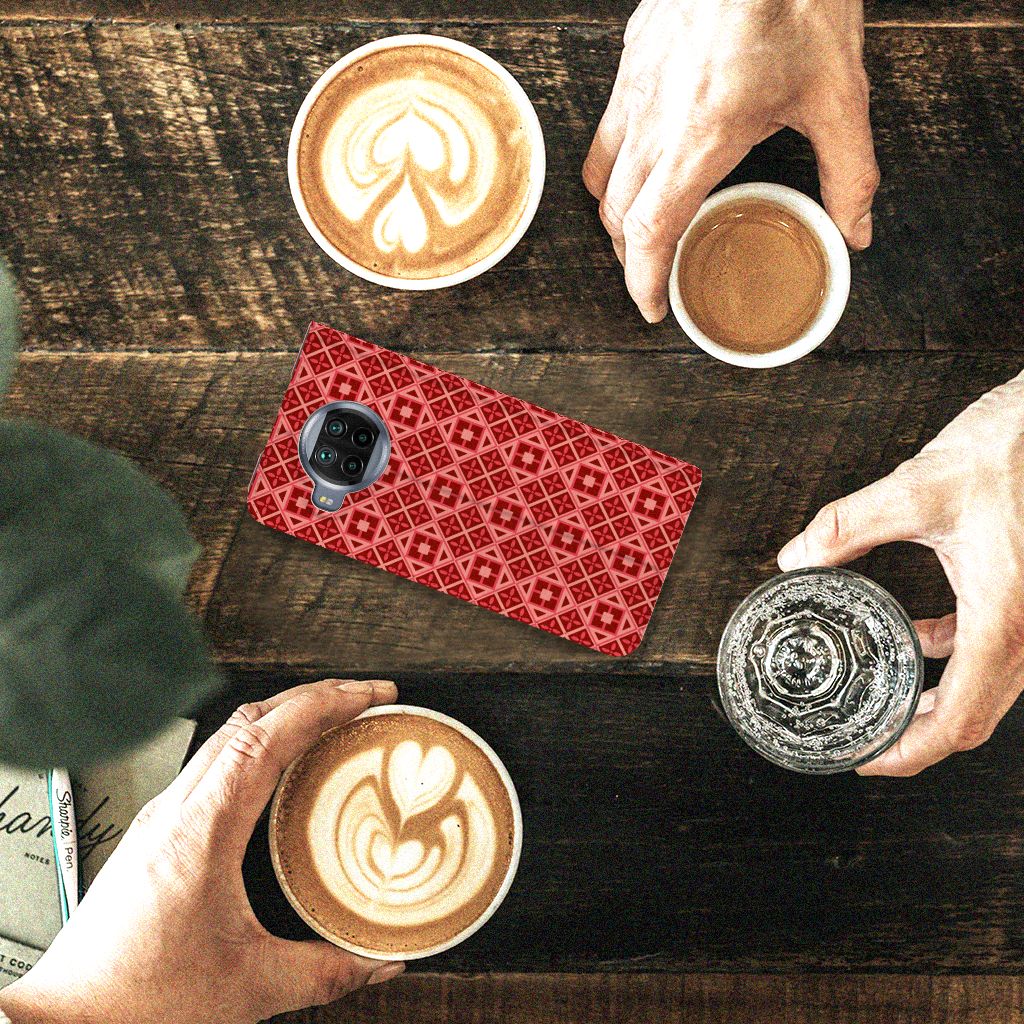 Xiaomi Mi 10T Lite Hoesje met Magneet Batik Rood - B2C Telecom