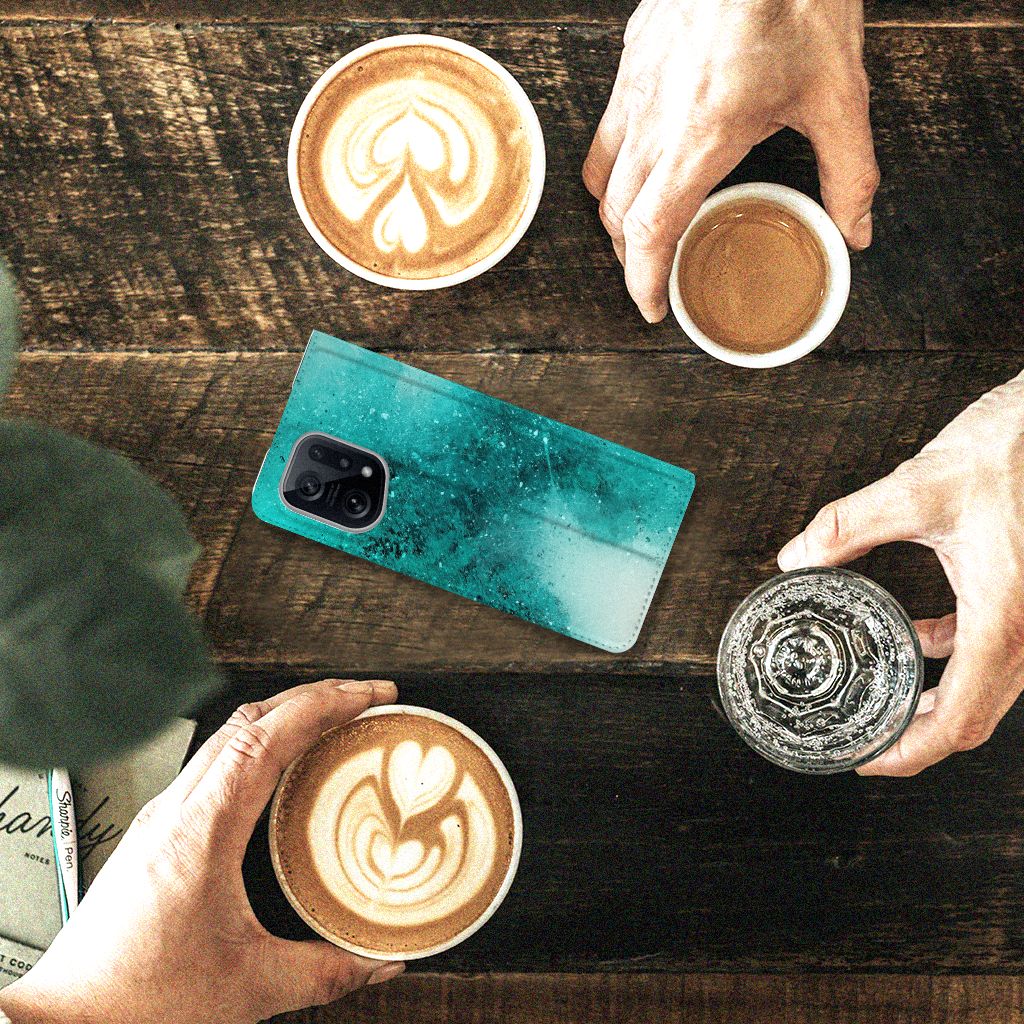 Bookcase OPPO Find X5 Painting Blue - B2C Telecom
