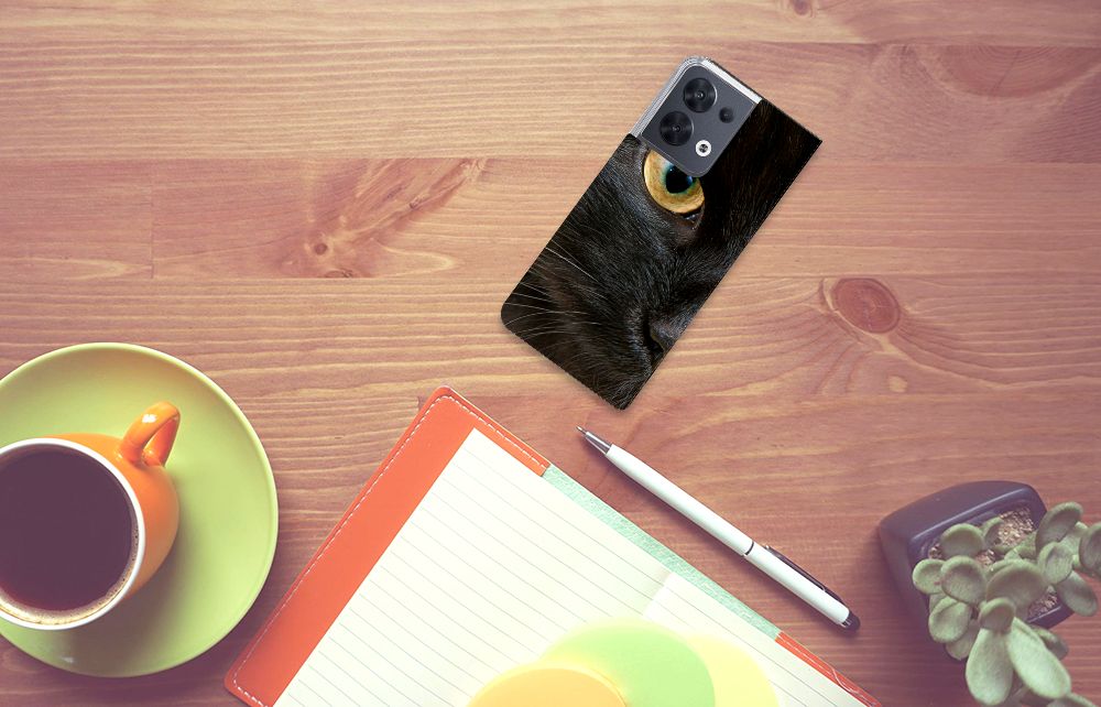 OPPO Reno8 Hoesje maken Zwarte Kat - B2C Telecom