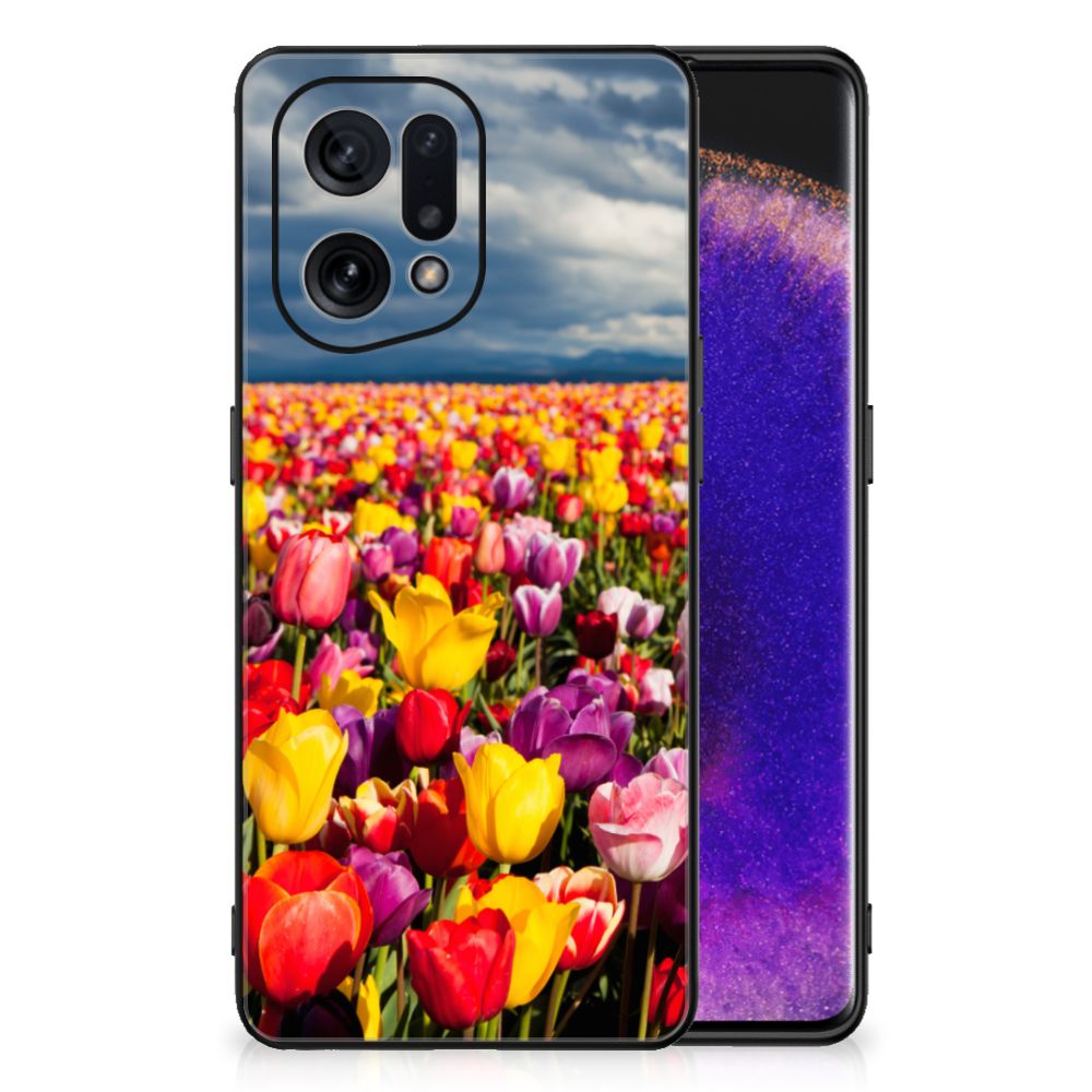 OPPO Find X5 Bloemen Hoesje Tulpen