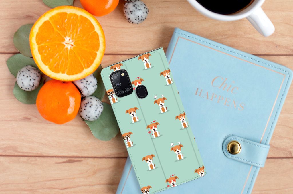Samsung Galaxy A21s Hoesje maken Pups - B2C Telecom