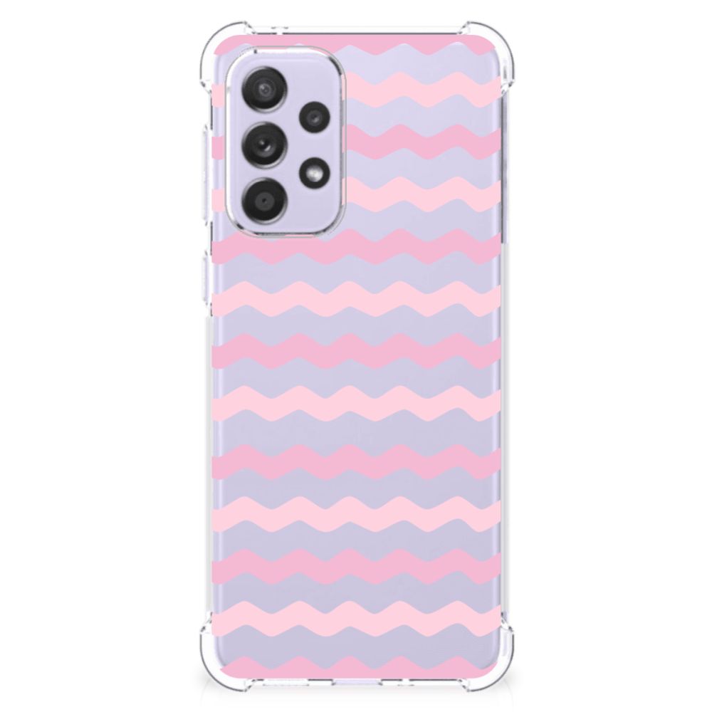 Samsung Galaxy A33 Doorzichtige Silicone Hoesje Waves Roze B2C Telecom
