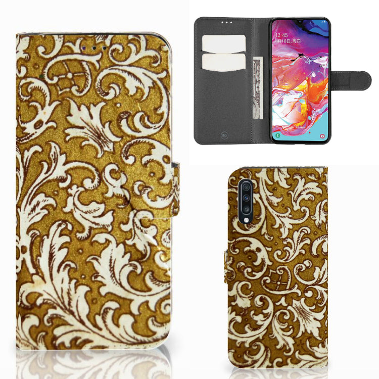 Wallet Case Samsung Galaxy A70 Barok Goud