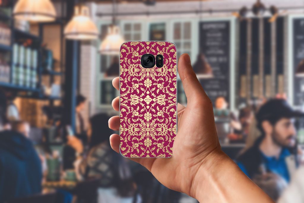 Siliconen Hoesje Samsung Galaxy S7 Barok Pink