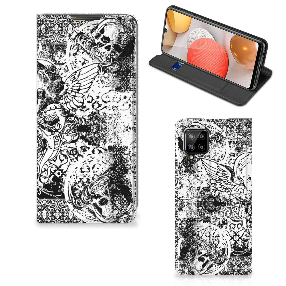 Mobiel BookCase Samsung Galaxy A42 Skulls Angel