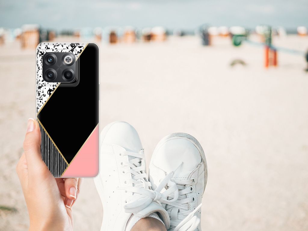 OnePlus 10T TPU Hoesje Zwart Roze Vormen B2C Telecom
