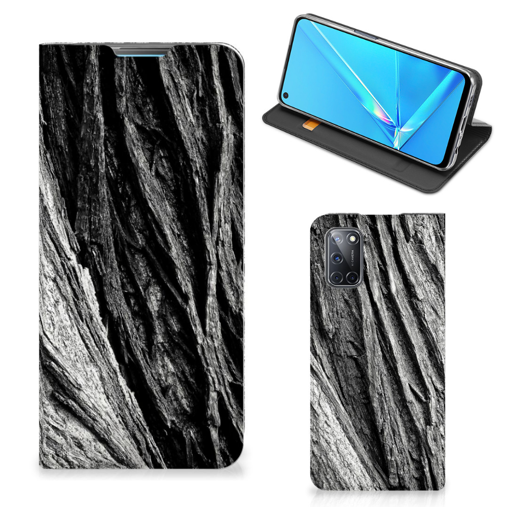 Book Wallet Case OPPO A52 | A72 Boomschors Grijs - B2C Telecom