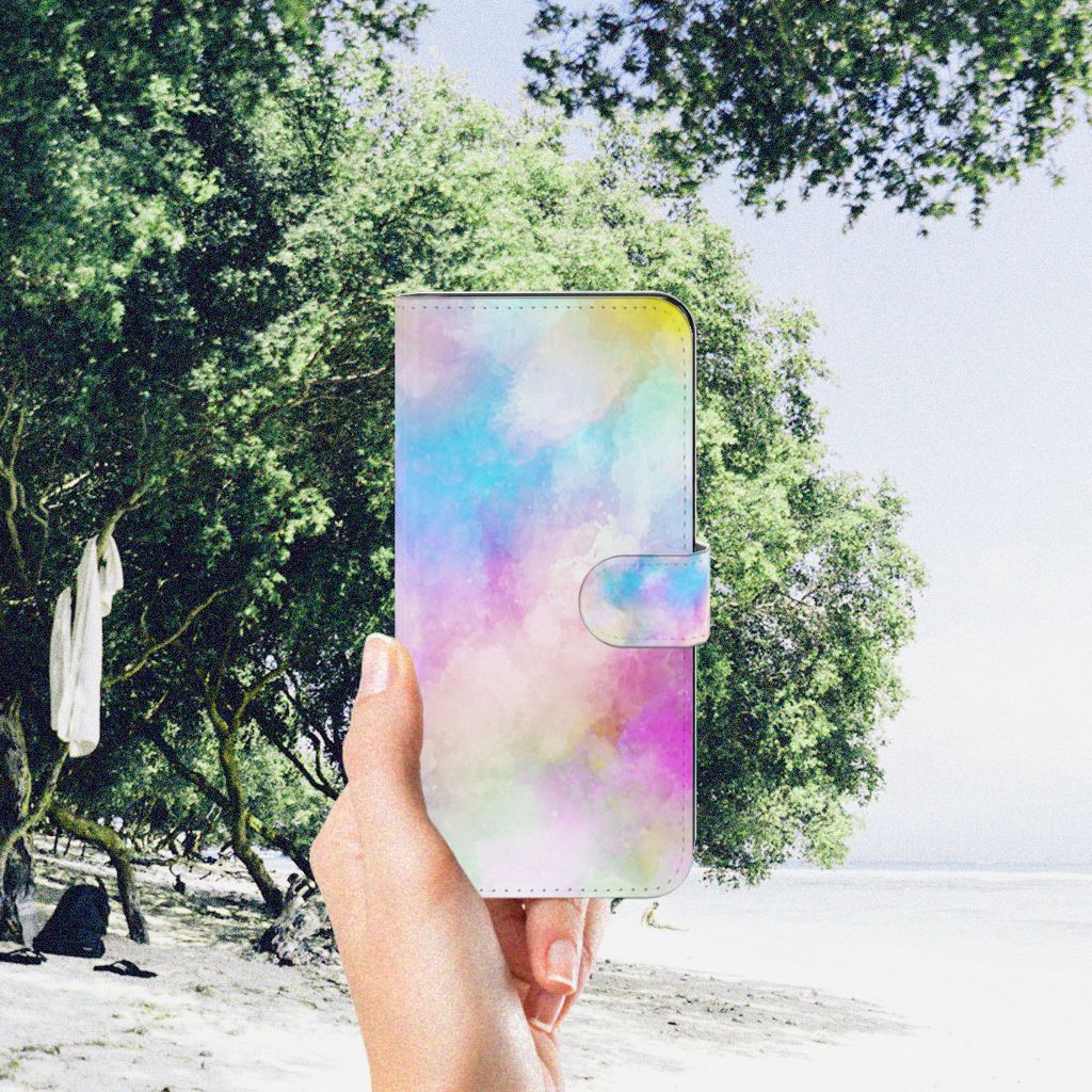 Hoesje Motorola Moto G73 Watercolor Light in pastel colors against a beach background.