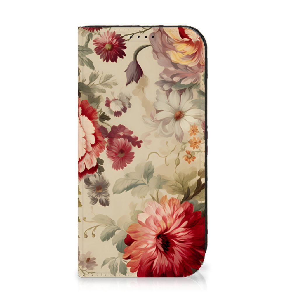 Smart Cover voor iPhone 15 Pro Bloemen met een prachtig bloemenmotief voor romantische vibes 🌸.
