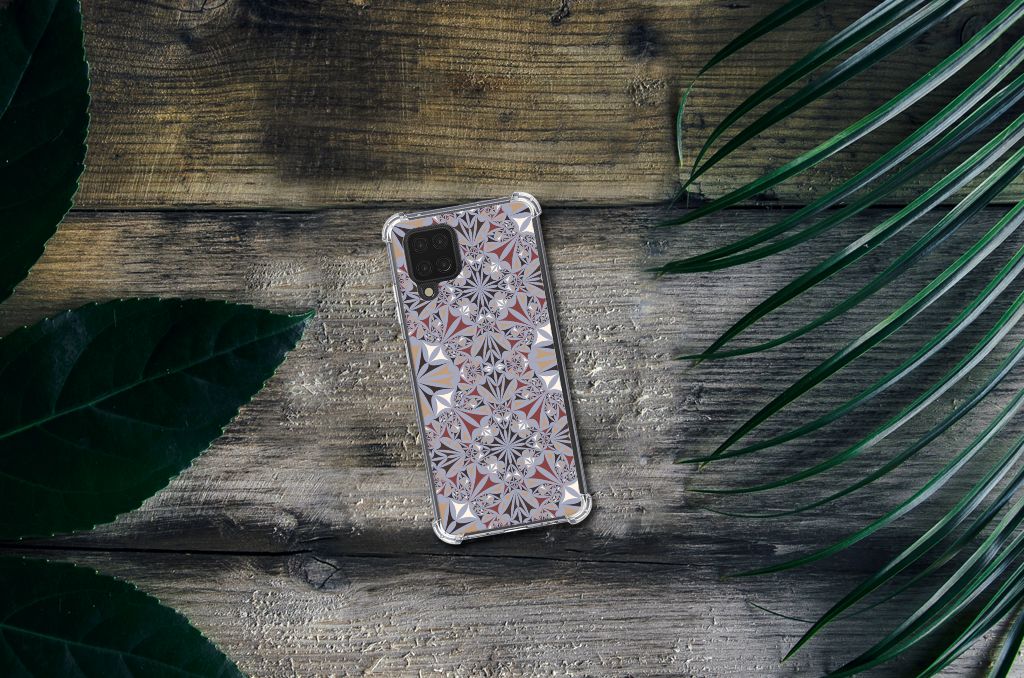 Samsung Galaxy A12 Anti-Shock Hoesje Flower Tiles - B2C Telecom