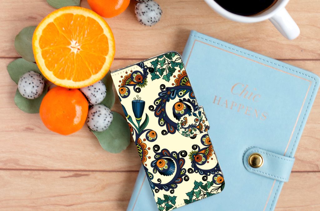 Wallet Case OPPO A17 Barok Flower