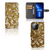 Wallet Case iPhone 13 Pro Barok Goud met prachtig barok design en gouden achtergrond đ voor extra bescherming.