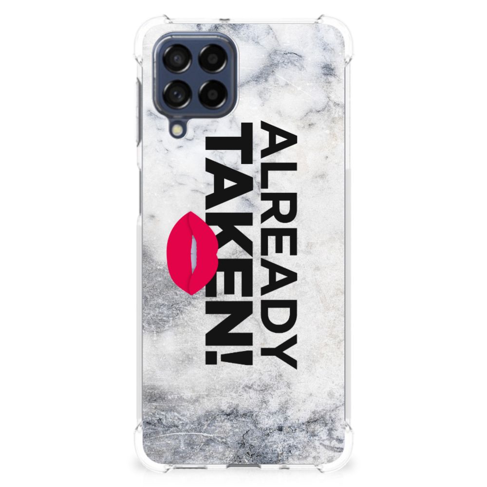 Samsung Galaxy M53 Telefoonhoesje met tekst Already Taken White B2C Telecom