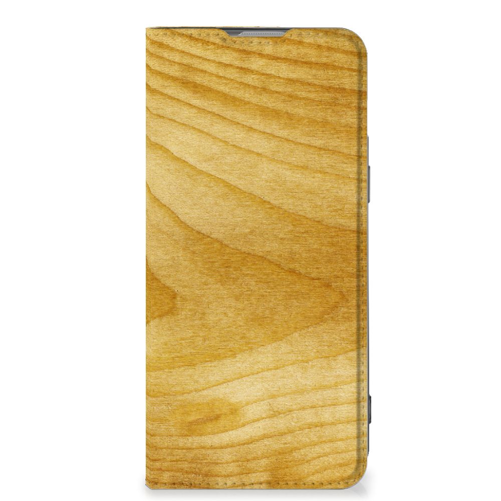 OnePlus Nord 2T Book Wallet Case Licht Hout - B2C Telecom