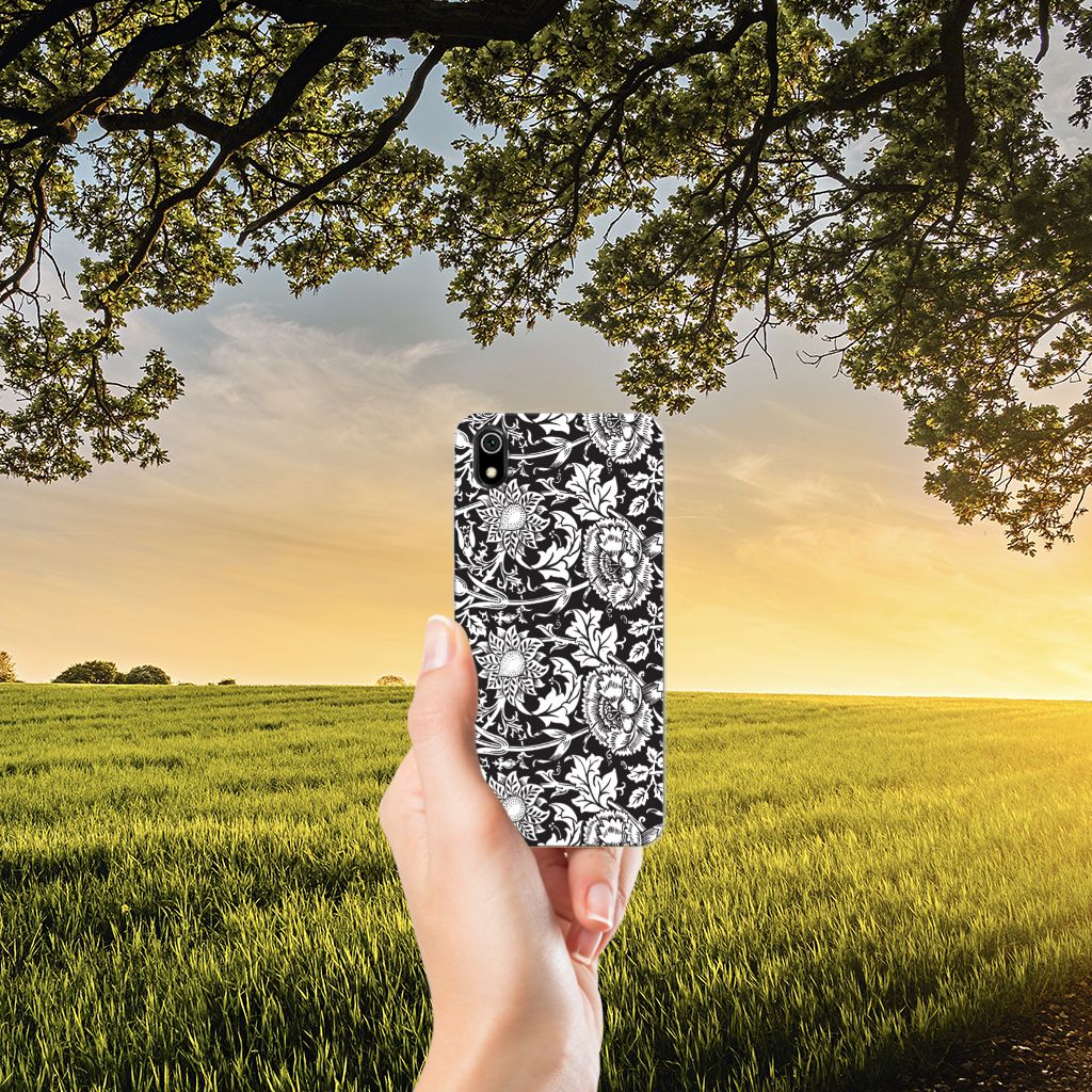 Xiaomi Redmi 7A TPU Case Black Flowers