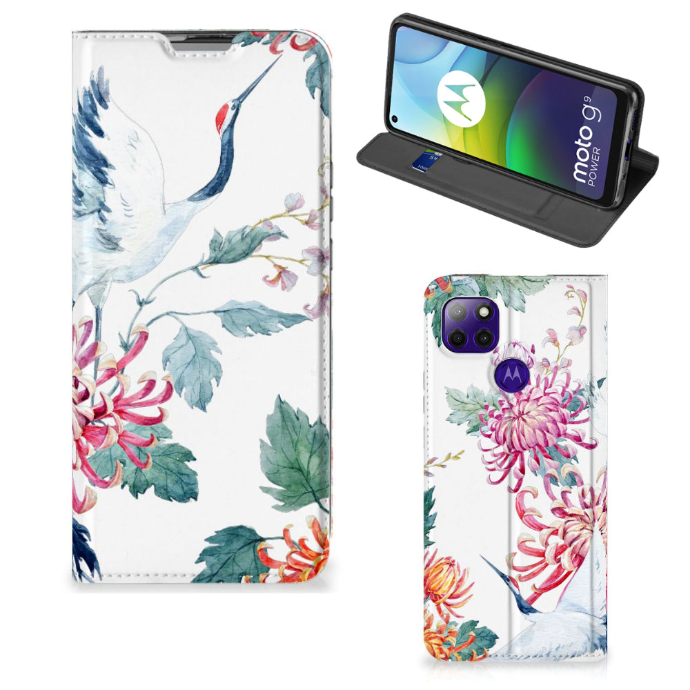 Motorola Moto G9 Power Hoesje maken Bird Flowers