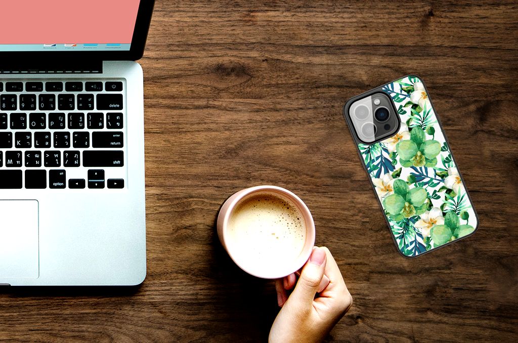 iPhone 13 Pro Max Bloemen Hoesje Orchidee Groen B2C Telecom