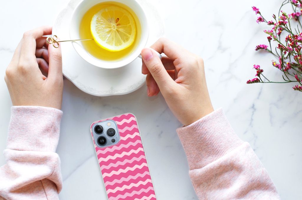 Apple iPhone 13 Pro TPU bumper Waves Pink B2C Telecom