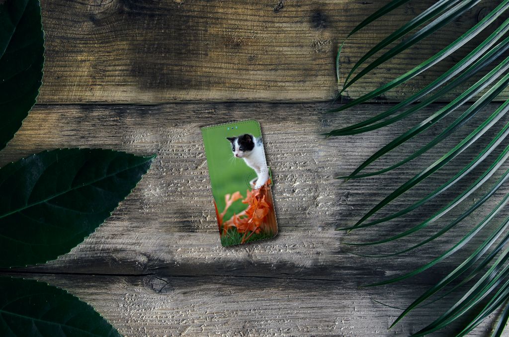 Xiaomi Redmi 10 Telefoonhoesje met Pasjes Kitten