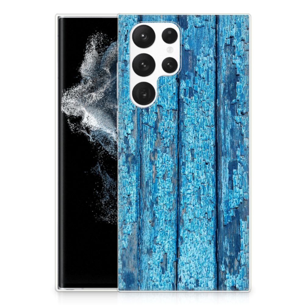 Samsung Galaxy S22 Ultra Bumper Hoesje Wood Blue B2C Telecom