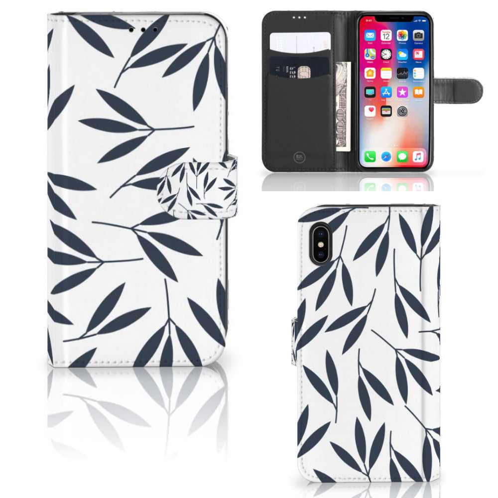 Apple iPhone Xs Max Hoesje Leaves Blue