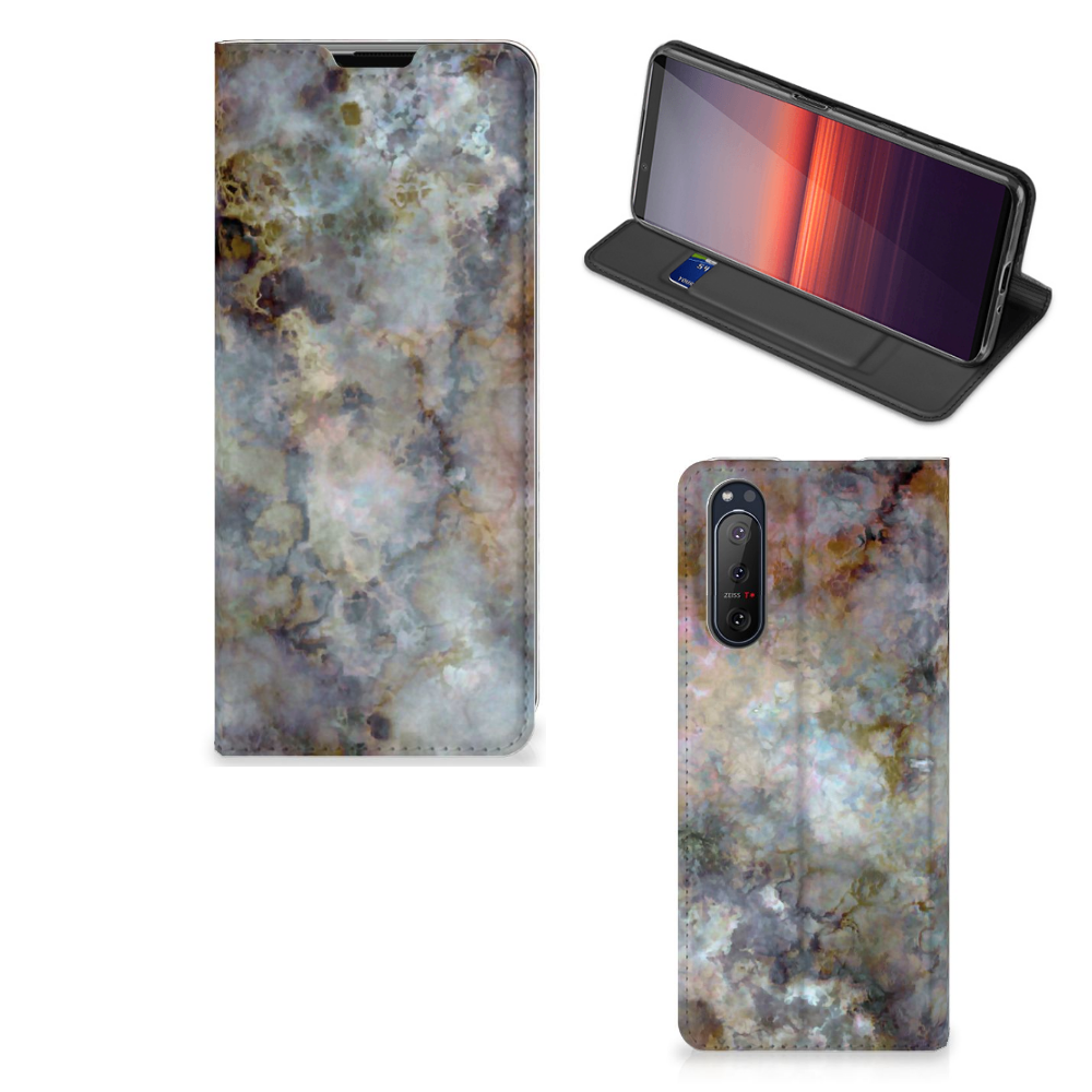 Sony Xperia 5 II Standcase Marmer Grijs - B2C Telecom