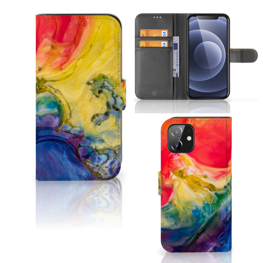 Hoesje iPhone 12 | 12 Pro (6.1") Watercolor Dark