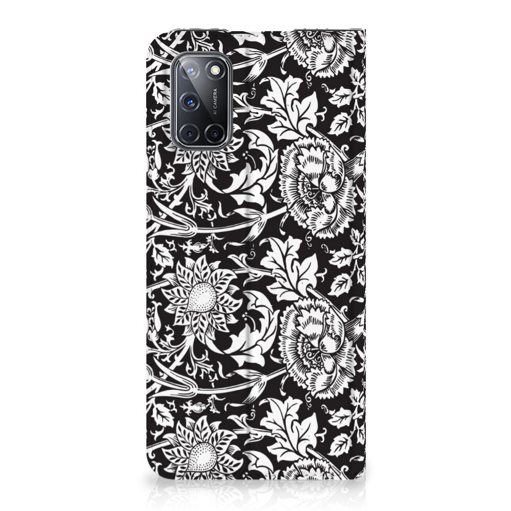 OPPO A52 | A72 Smart Cover Black Flowers - B2C Telecom