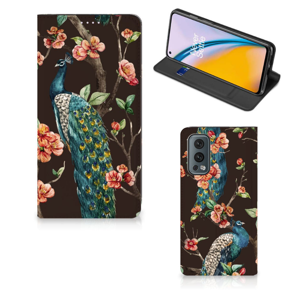OnePlus Nord 2 5G Hoesje maken Pauw met Bloemen