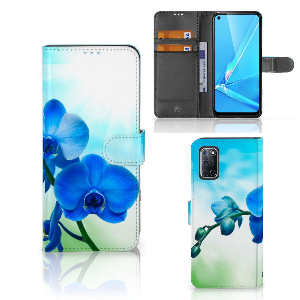 OPPO A72 | OPPO A52 Hoesje Orchidee Blauw - Cadeau voor je Moeder