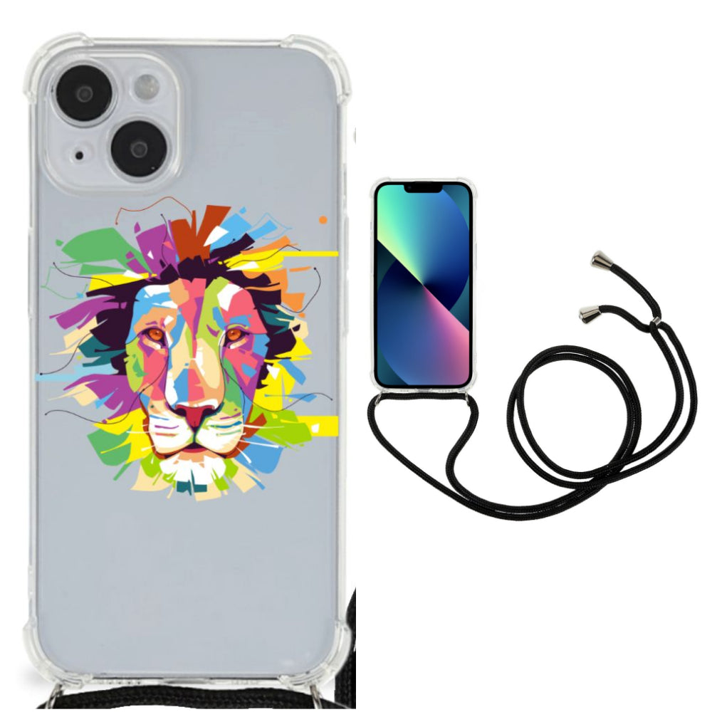 iPhone 14 Stevig Bumper Hoesje Lion Color