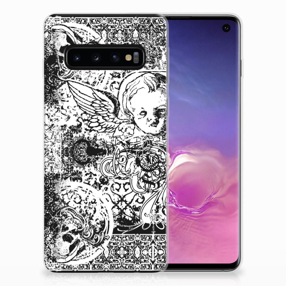 Silicone Back Case Samsung Galaxy S10 Skulls Angel