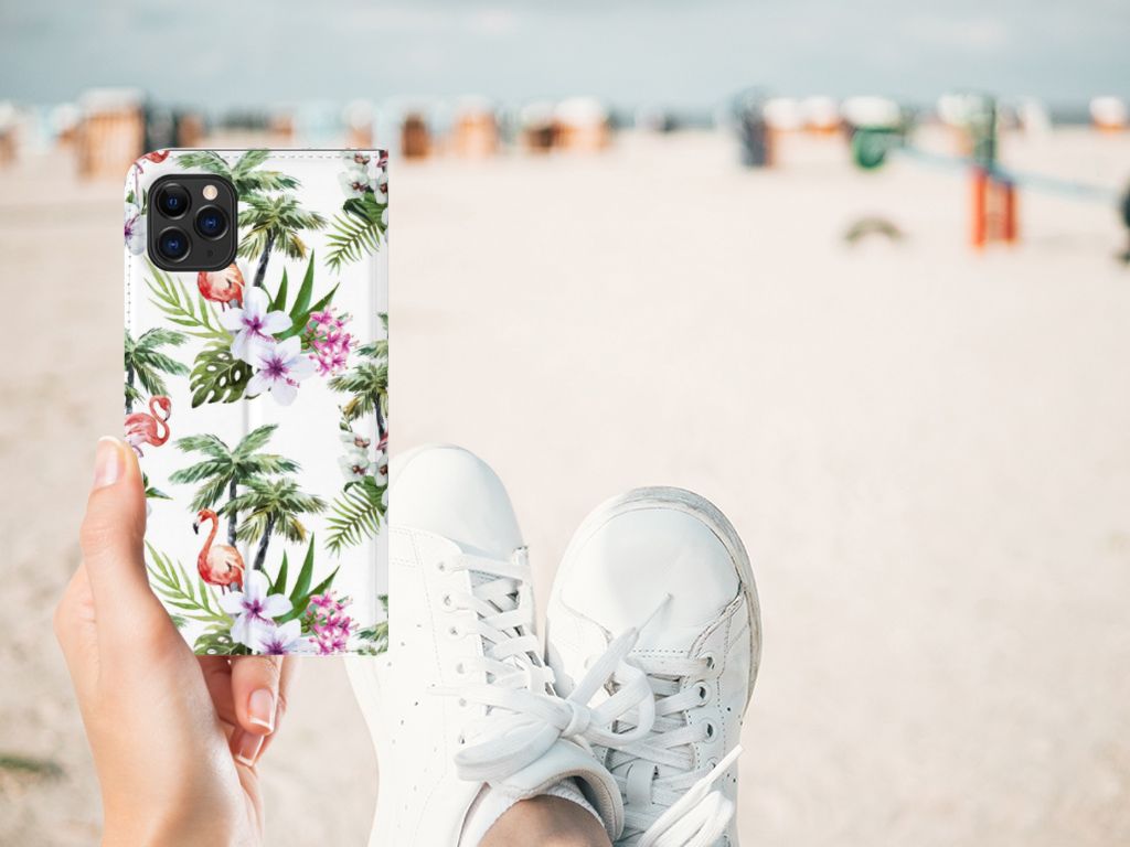 Apple iPhone 11 Pro Max Hoesje maken Flamingo Palms