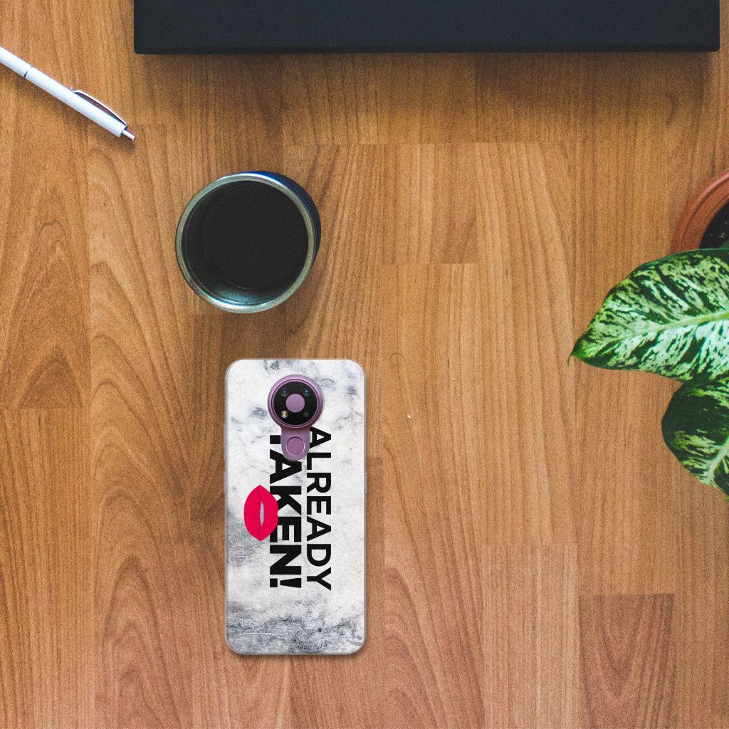 Nokia 3.4 Siliconen hoesje met naam Already Taken White B2C Telecom