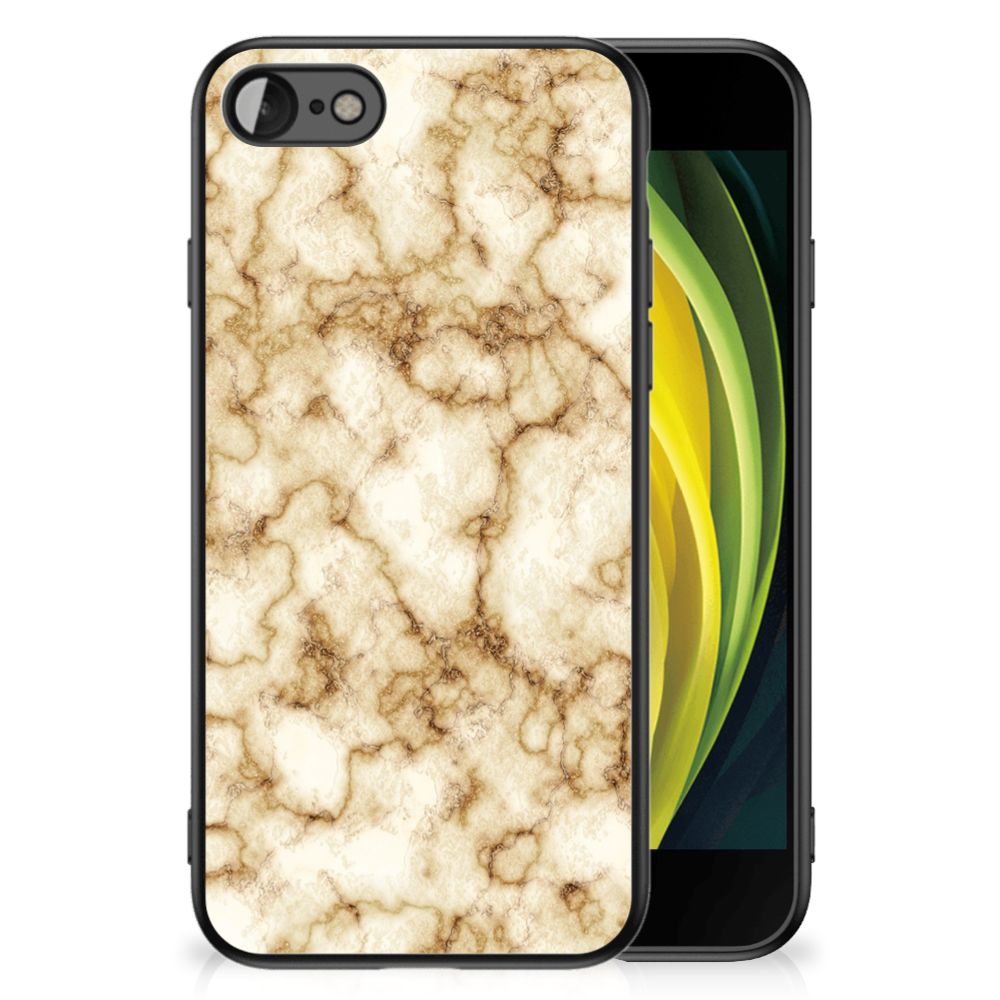 iPhone SE 2022 | SE 2020 | 7/8 Marmeren Print Telefoonhoesje Marmer Goud met marmerdesign