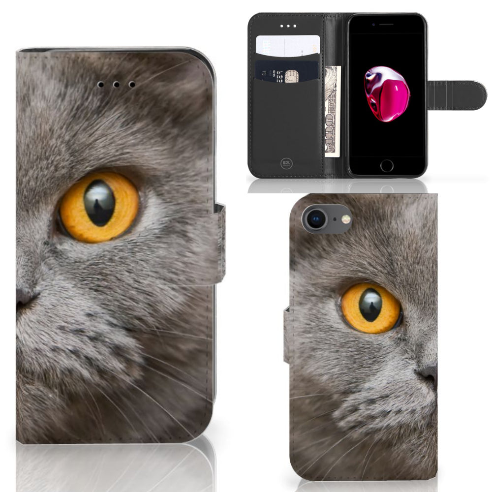 Telefoonhoesje met Pasjes iPhone 7 | 8 | SE (2020) | SE (2022) Britse Korthaar