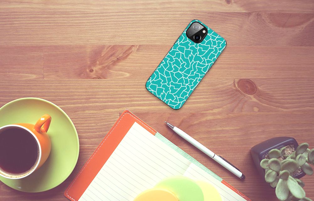 Apple iPhone 13 | iPhone 14 Leuk Telefoonhoesje Cracks Blue B2C Telecom