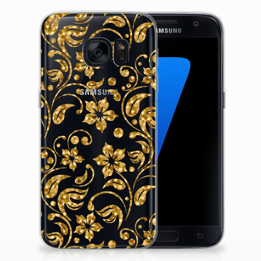 Samsung Galaxy S7 TPU Case Gouden Bloemen