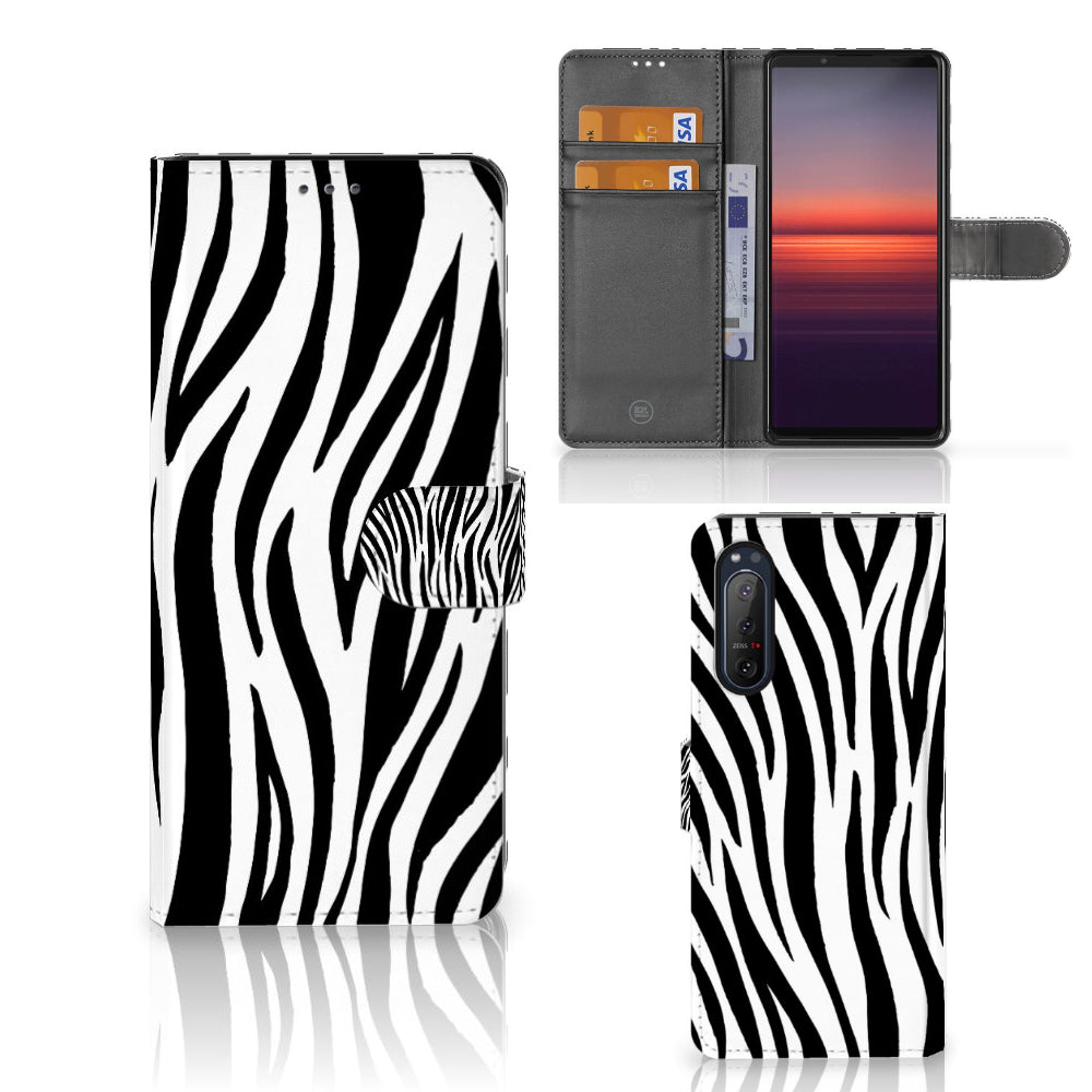 Sony Xperia 5II Telefoonhoesje met Pasjes Zebra