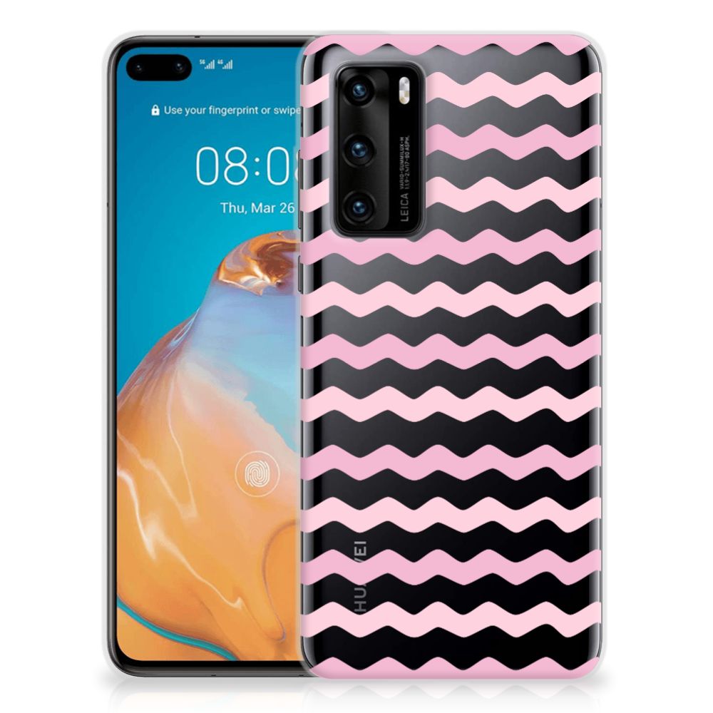 Huawei P40 TPU bumper Waves Roze B2C Telecom